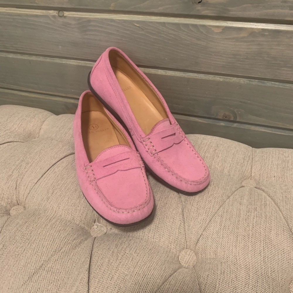 Austen Heller Pink Suede Loafers Sz 7